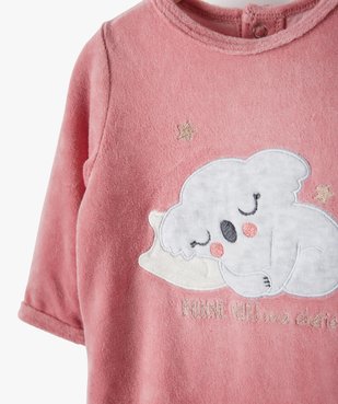 Pyjama bébé fille en velours avec motif koala vue2 - GEMO(BB COUCHE) - GEMO