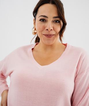 Pull fin à col V femme grande taille vue4 - GEMO (G TAILLE) - GEMO