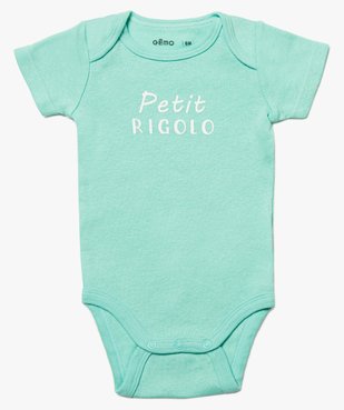 Body bébé garçon à manches courtes 100% coton biologique (lot de 3) vue2 - GEMO C4G BEBE - GEMO