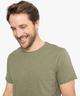 Tee-shirt homme à manches courtes avec finitions roulottées vue2 - GEMO (HOMME) - GEMO
