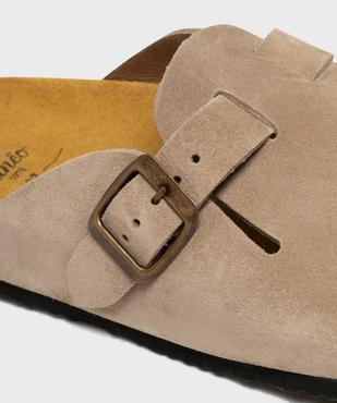 Sabots en cuir suédé avec semelle intérieure anatomique femme vue7 - TANEO GEMO FOR GOOD - GEMO