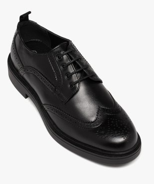 Derbies homme unis à bout fleuri vue6 - GEMO(URBAIN) - GEMO