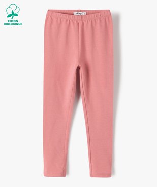 Legging fille uni contenant du coton biologique vue1 - GEMO C4G FILLE - GEMO