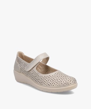 Ballerines femme confort à bride scratch dessus ajouré vue2 - GEMO (CONFORT) - GEMO