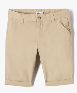 Bermuda en sergé de coton uni garçon vue1 - GEMO 4G GARCON - GEMO