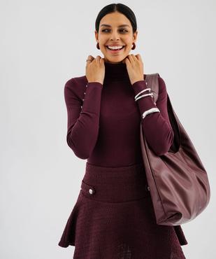 Pull col roulé en maille fine femme vue2 - GEMO 4G FEMME - GEMO