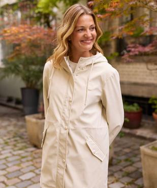Imperméable déperlant à capuche rayée femme - LuluCastagnette vue7 - LULUCASTAGNETTE - GEMO