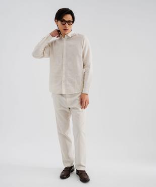 Pantalon en lin et coton coupe Regular homme vue2 - GEMO 4G HOMME - GEMO