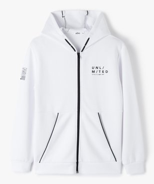 Sweat garçon zippé à capuche et détails contrastants vue2 - GEMO (JUNIOR) - GEMO
