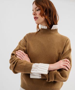 Pull à col montant coupe loose femme vue4 - GEMO 4G FEMME - GEMO