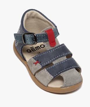 Sandales premiers pas bébé garçon dessus cuir vue5 - GEMO(BEBE DEBT) - GEMO