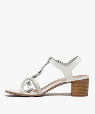 Sandales femme à talon carré et fines brides en cuir vue3 - Nikesneakers(URBAIN) - Nikesneakers