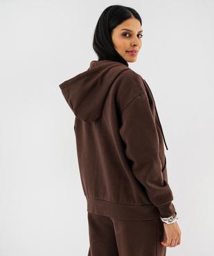 Sweat zippée à capuche en molleton femme vue4 - GEMO 4G FEMME - GEMO