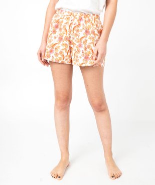 Short de pyjama imprimé en viscose femme vue1 - GEMO 4G FEMME - GEMO