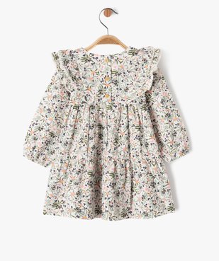 Robe manches longues ample à volants et fleurs bébé fille - LuluCastagnette vue4 - LULUCASTAGNETTE - GEMO