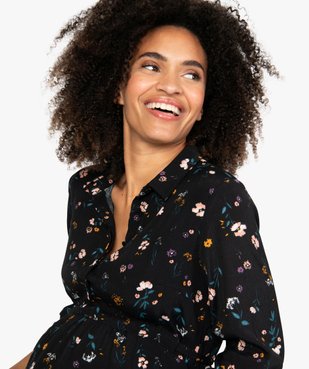 Blouse de grossesse fluide imprimée à manches 3/4 vue2 - GEMO (MATER) - GEMO