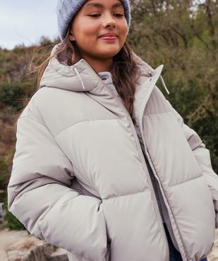 Parka courte à capuche en matière déperlante finition mate fille vue1 - GEMO 4G FILLE - GEMO