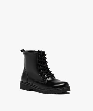 Boots fille unis à semelle crantée fermeture lacets et zip vue2 - GEMO (ENFANT) - GEMO