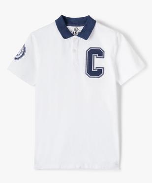 Polo style collège lettre brodée garçon vue1 - CAMPS UNITED - GEMO