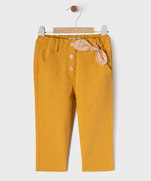 Pantalon en coton bébé fille avec détails fleuris - LuluCastagnette vue2 - LULUCASTAGNETTE - GEMO