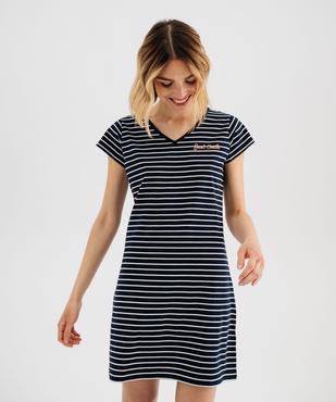 Chemise de nuit imprimée à manches courtes femme vue5 - GEMO 4G FEMME - GEMO