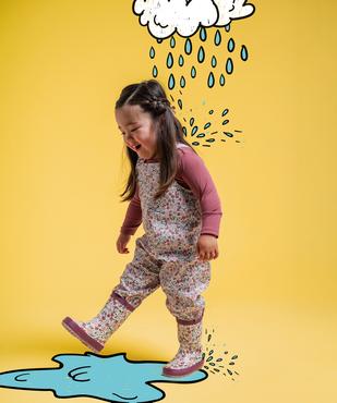 Salopette de pluie imperméable à bretelles élastiques bébé fille vue1 - GEMO(BEBE DEBT) - GEMO