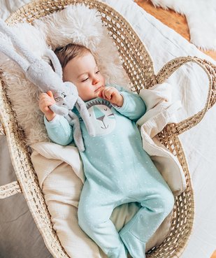 Pyjama bébé en velours à pont-dos pressionné vue6 - GEMO C4G BEBE - GEMO