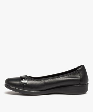 Ballerines confort femme dessus cuir uni à bride fantaisie vue3 - GEMO (CONFORT) - GEMO