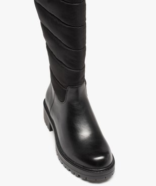 Bottes femme unies à semelle crantée et tige matelassée vue5 - GEMO (CASUAL) - GEMO