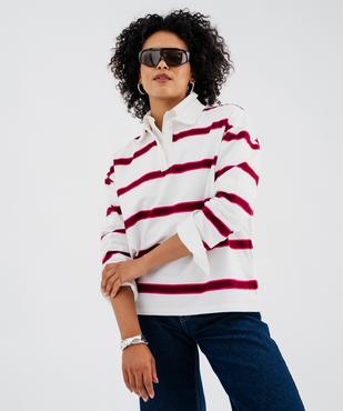 Polo manches longues à rayures homme vue1 - GEMO 4G FEMME - GEMO