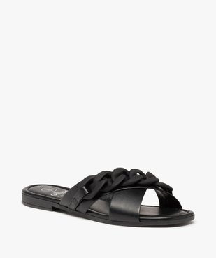 Mules femme à talon plat avec maillons de chaîne mats vue2 - GEMO (CASUAL) - GEMO