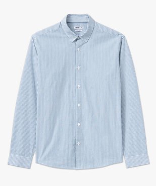 Chemise manches longues à rayures en coton homme vue4 - GEMO (HOMME) - GEMO