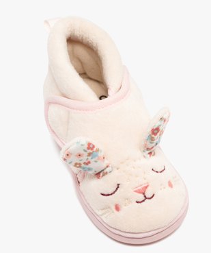 Chaussons bébé fille bottillons à scratch tête de lapin vue5 - GEMO 4G BEBE - GEMO