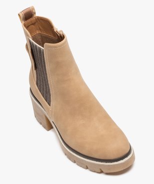 Boots femme style Chelsea à talon large et semelle crantée vue5 - GEMO(URBAIN) - GEMO