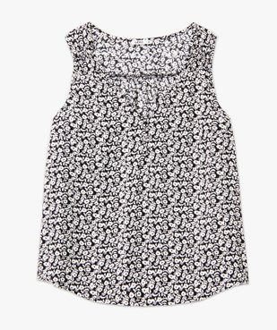 Blouse femme imprimée sans manches avec col V boutonné vue4 - GEMO 4G FEMME - GEMO