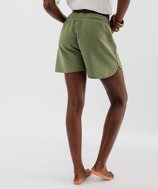 Short en maille French Terry avec taille ajustable femme vue3 - GEMO 4G FEMME - GEMO