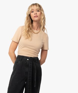 Tee-shirt femme avec lien à nouer - LuluCastagnette vue3 - LULUCASTAGNETTE - GEMO