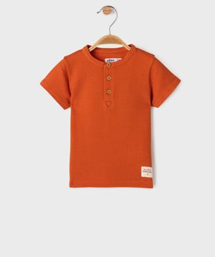 Tee-shirt en maille nid d'abeille bébé garçon vue2 - GEMO(BEBE DEBT) - GEMO