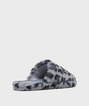 Chaussons mules en fourrure imitation imprimée léopard femme vue4 - GEMO(HOMWR FEM) - GEMO
