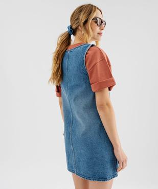 Robe en jean forme chasuble femme vue1 - GEMO(FEMME PAP) - GEMO