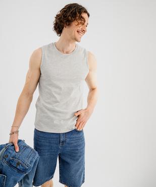 Tee-shirt sans manches en jersey de coton homme vue1 - GEMO 4G HOMME - GEMO