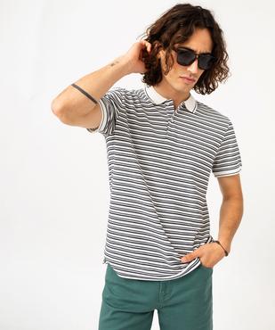 Polo à manches courtes rayé homme vue2 - GEMO (HOMME) - GEMO