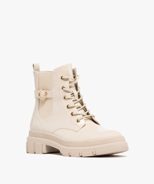 Boots fille vernies à lacets et à zip semelle chunky vue2 - LOVELY WINGS GEMO FOR GOOD - GEMO