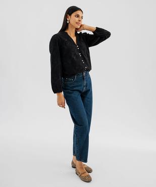 Blouse en coton à motifs brodés femme vue4 - GEMO(FEMME PAP) - GEMO