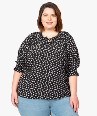 Blouse femme imprimée à manches ¾ vue1 - GEMO (G TAILLE) - GEMO