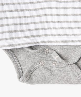 Body bébé à manches longues effet tee-shirt vue3 - GEMO(BB COUCHE) - GEMO
