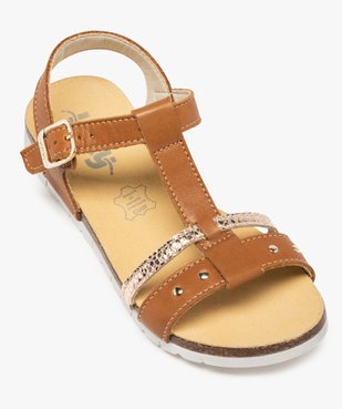 Sandales fille dessus cuir à semelle crantée - Bopy vue5 - BOPY - GEMO