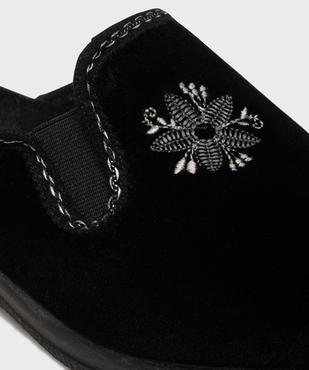 Chaussons mules dessus velours avec talon compensé femme vue6 - G'FLEX - GEMO