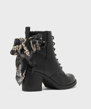 Bottines à talon avec foulard en voile fleuri femme vue4 - EMILIA ROSA G4G - GEMO