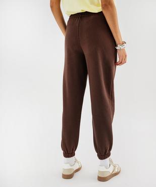 Pantalon de jogging en molleton uni à taille élastiquée femme vue3 - GEMO 4G FEMME - GEMO